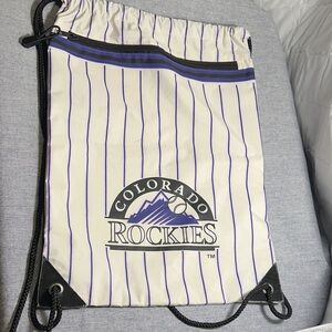 Rockies White and Purple Striped Bag